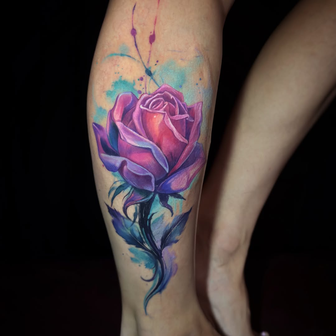 Tattoo by @khludnev_tattoo — realism, watercolor