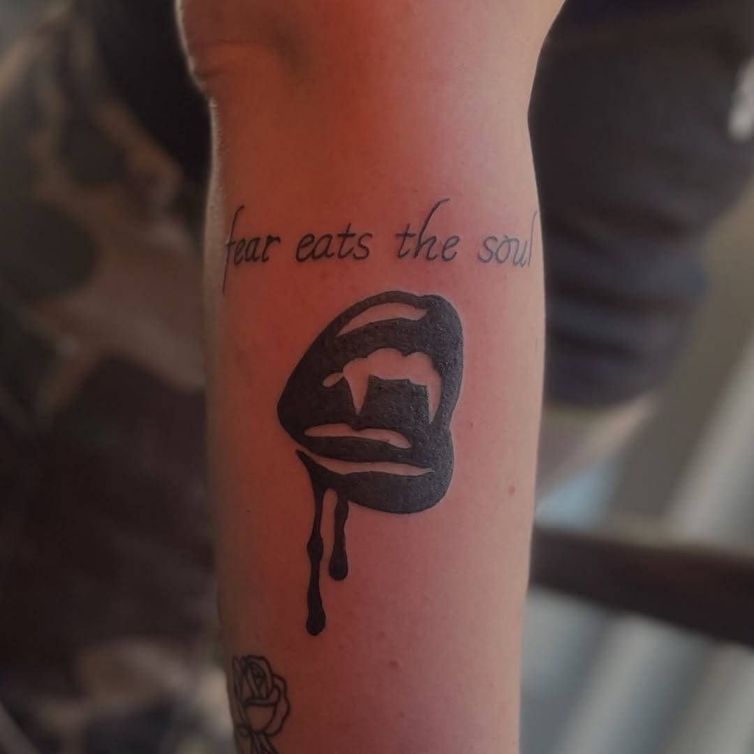 Tattoo by @mikttattoo — lettering_script, blackwork
