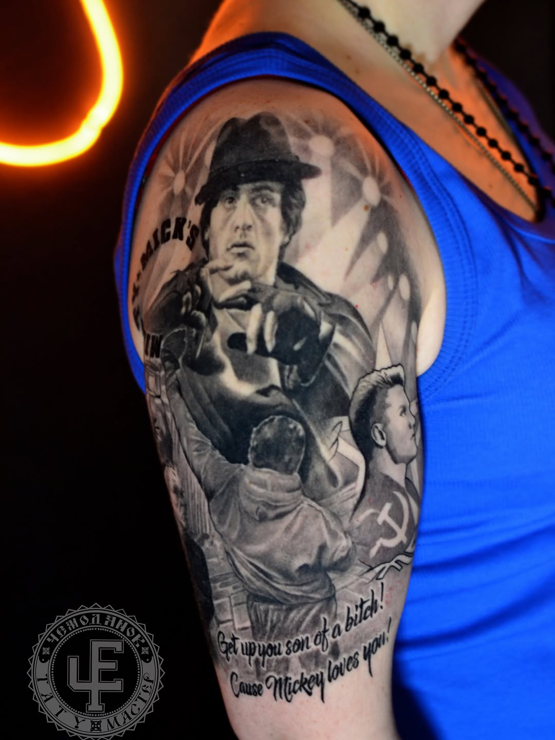 Tattoo by @chemodanov11 — realism, lettering_script