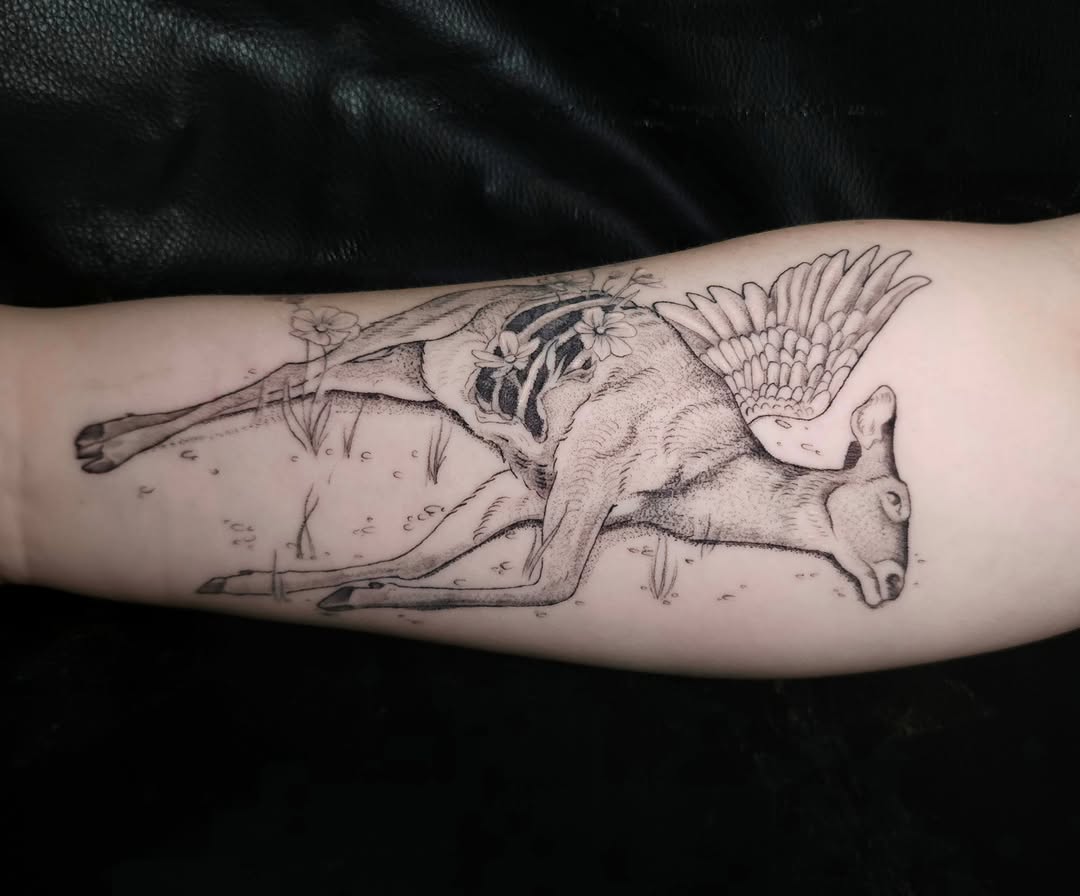 Tattoo by @talia_tattoo_ — dotwork, realism
