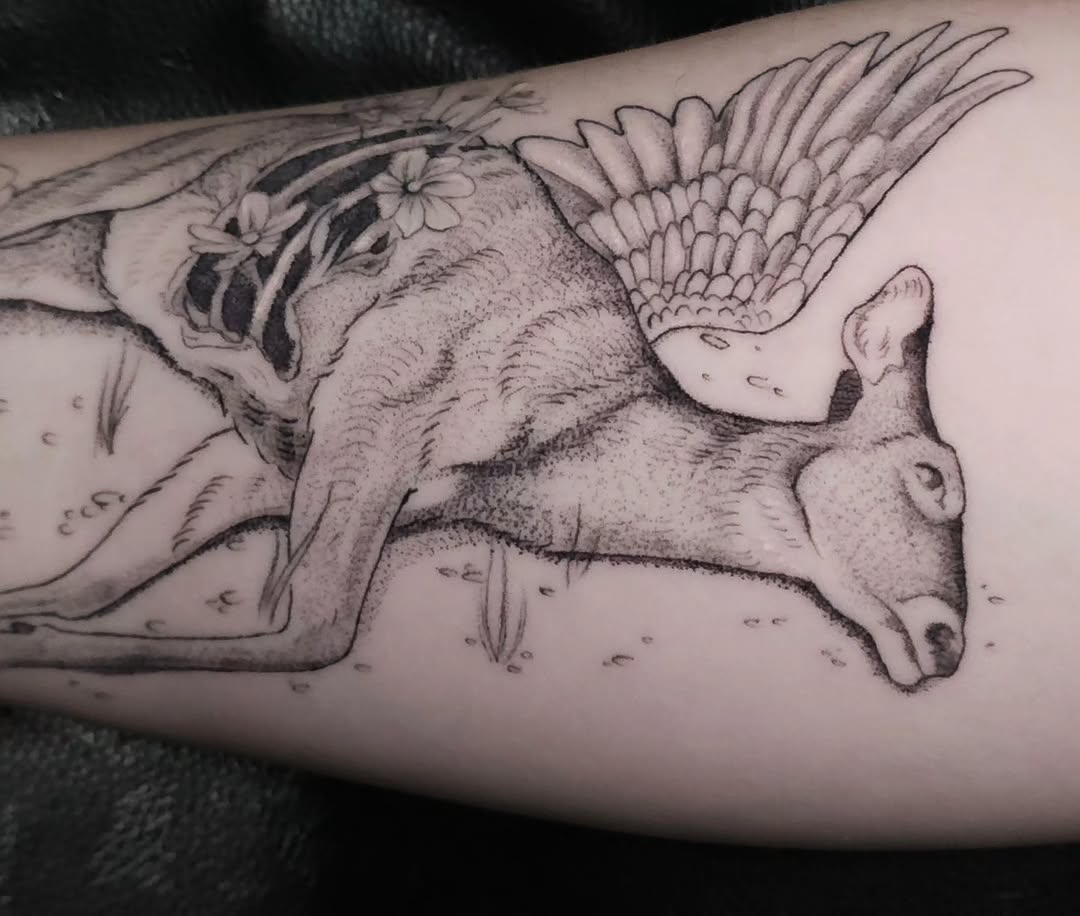 Tattoo by @talia_tattoo_ — dotwork, illustrative