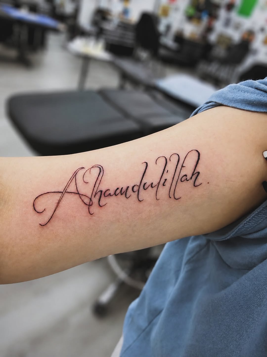 Tattoo by @real_street_tattoos — lettering_script, fine_line
