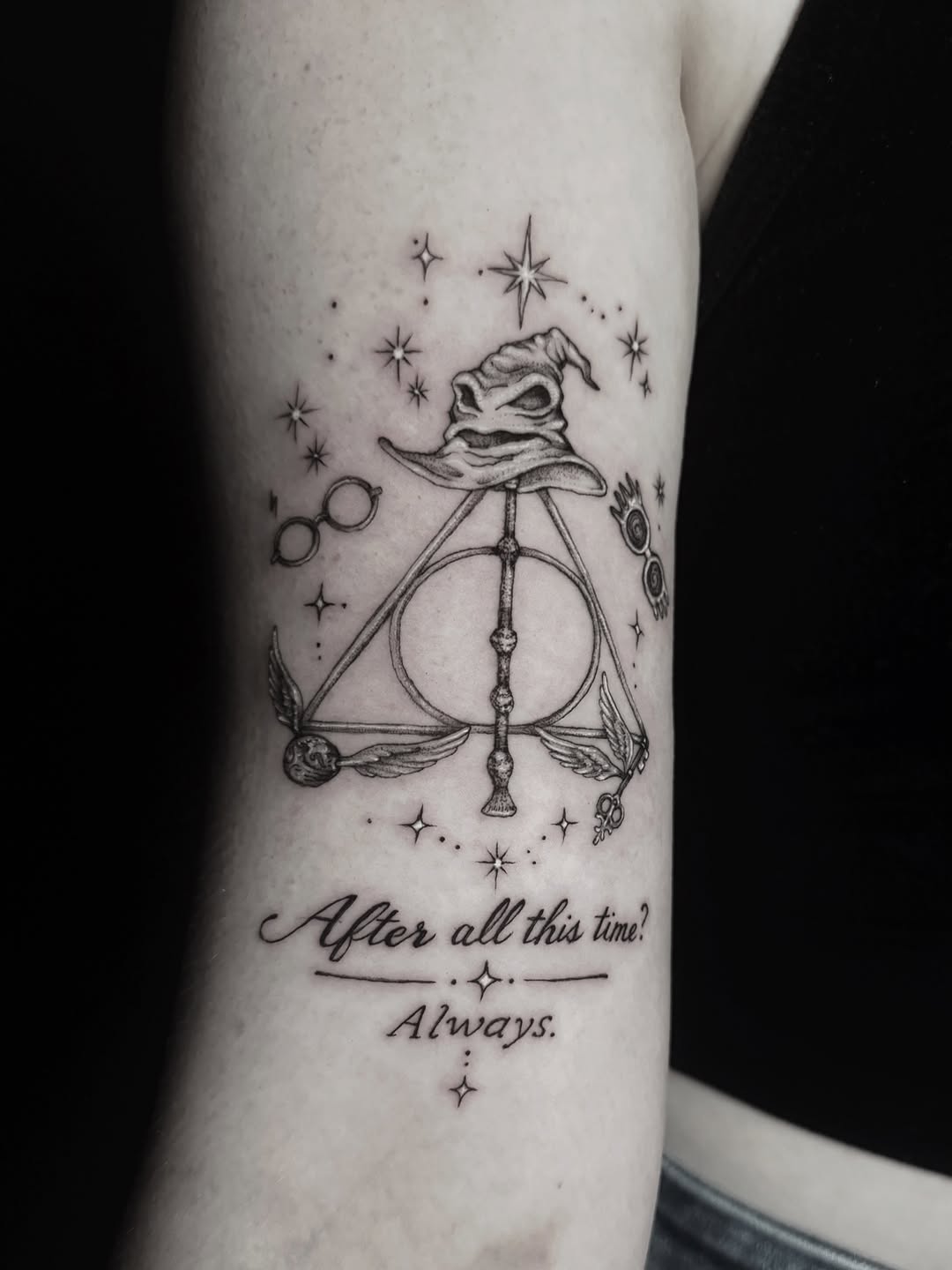 Tattoo by @shengguevaratattoos — fine_line, lettering_script