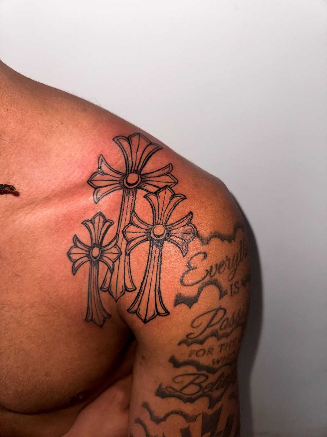 Tattoo by @tatsbycomet — black_and_grey, lettering_script