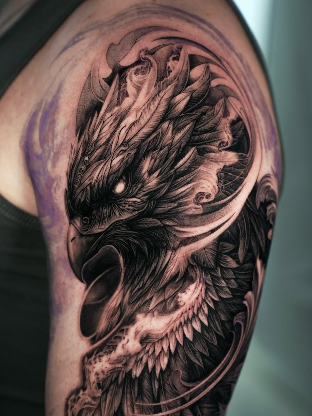 Tattoo by @sumok_tattoo β realism, black_and_grey