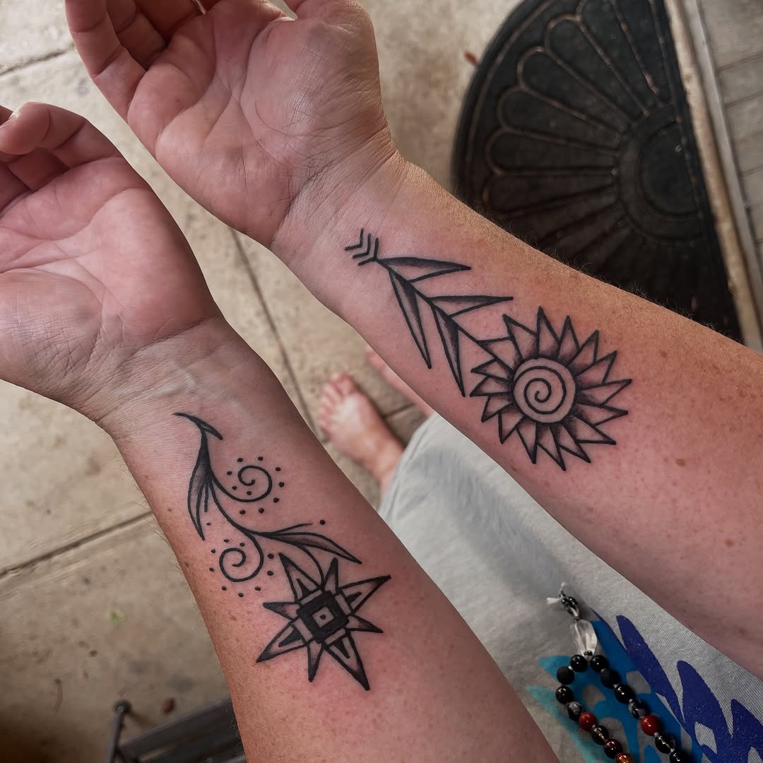 Tattoo by @jimmy_the_saintt — geometric, dotwork