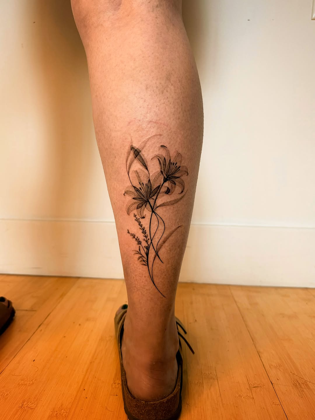 Tattoo by @tattooer_nick β fine_line, black_and_grey