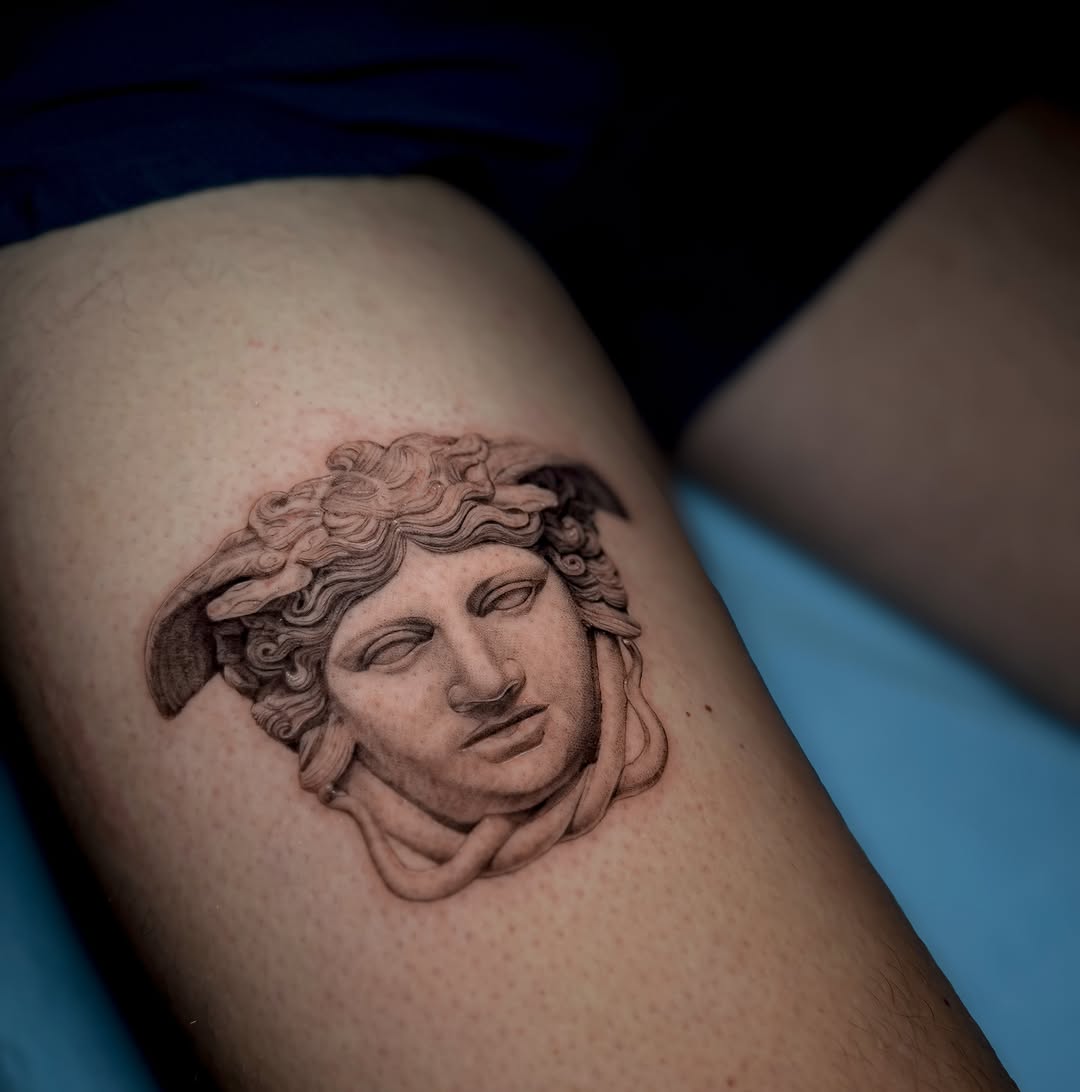 Tattoo by @memo.tattoo — realism, black_and_grey