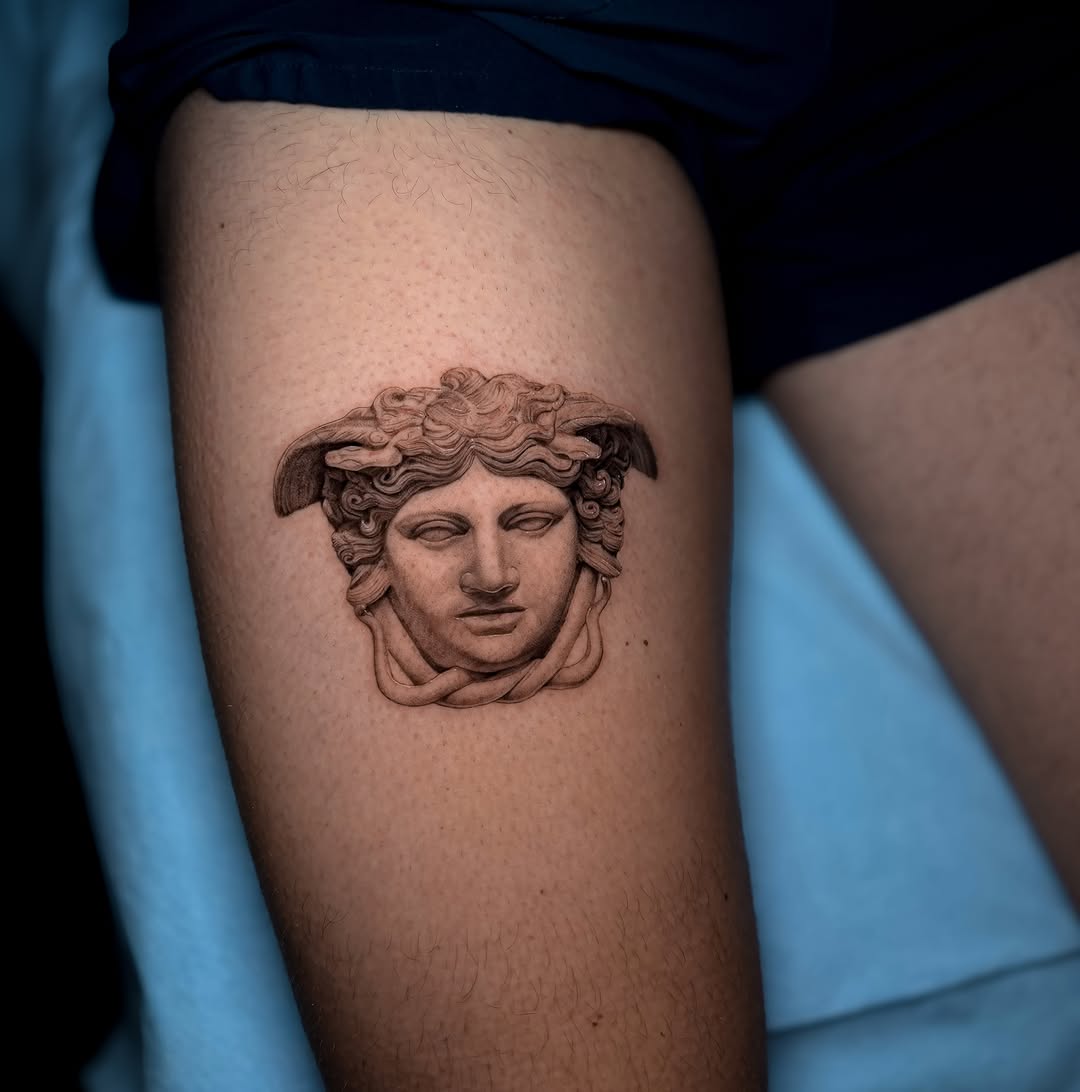 Tattoo by @memo.tattoo — realism, black_and_grey