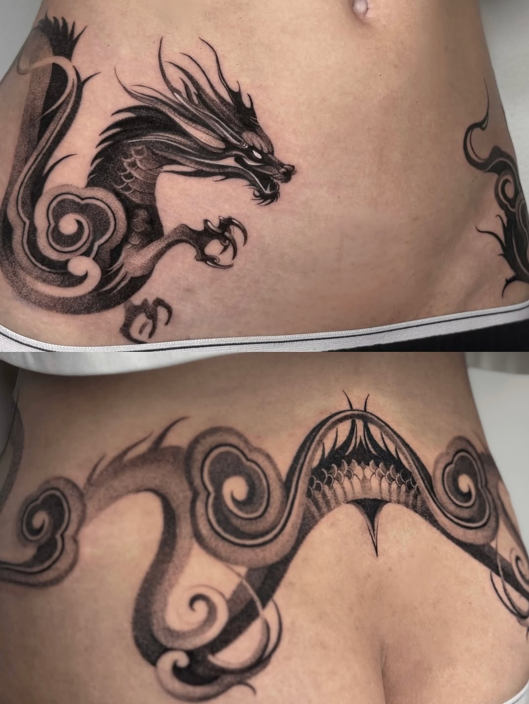 Tattoo by @sunvysideup — japanese_irezumi, dotwork
