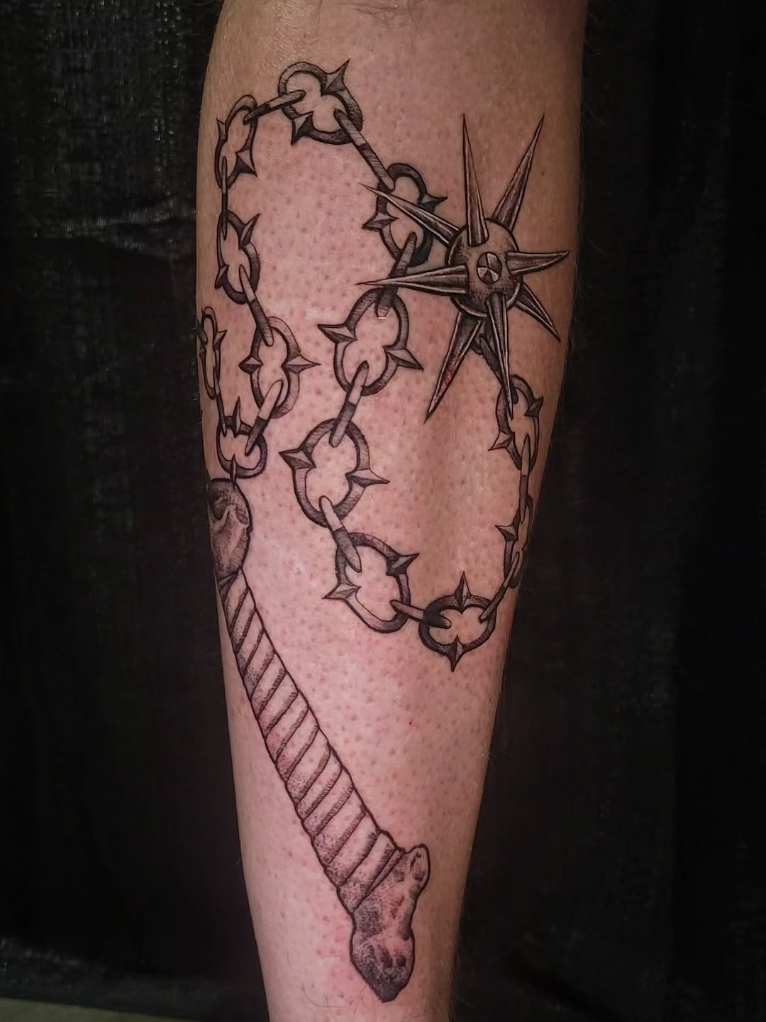 Tattoo by @totally.tattoo — black_and_grey, dark_realism