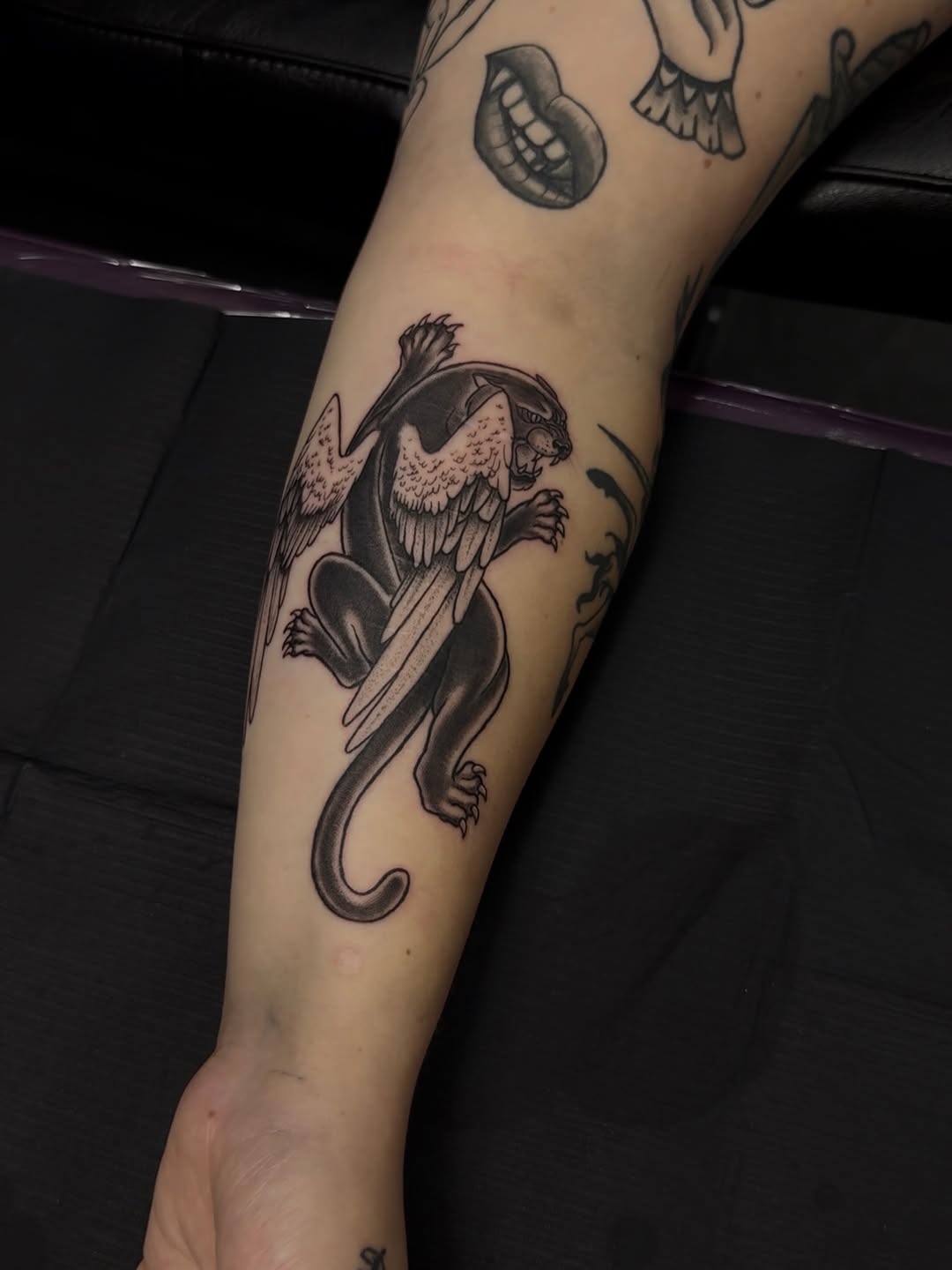 Tattoo by @feralfawntattoo — american_traditional, black_and_grey