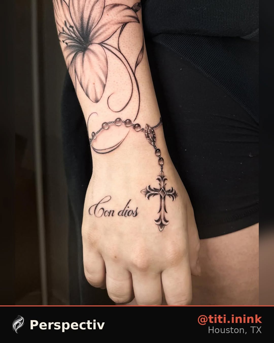 Tattoo by @perspectivink — lettering_script, black_and_grey