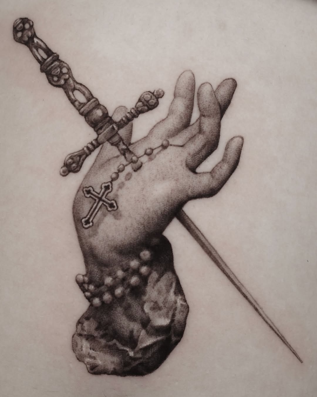 Tattoo by @chunntattoo — dotwork, black_and_grey
