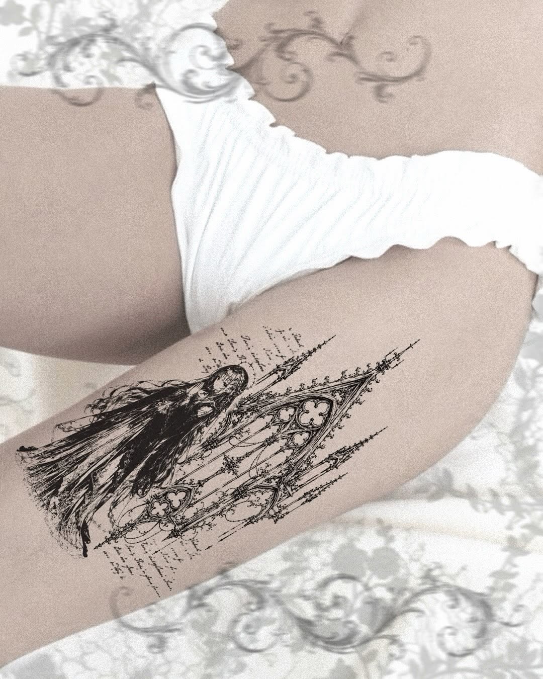 Tattoo by @kayaa.tt — illustrative, blackwork