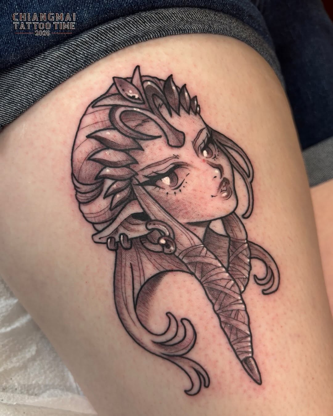 Tattoo by @toriwartooth — black_and_grey, neo_traditional