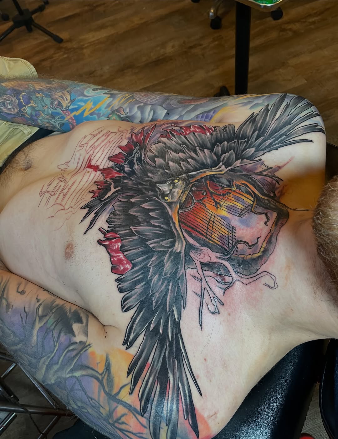 Tattoo by @tattoosbyjonathanwade — dark_realism, trash_polka