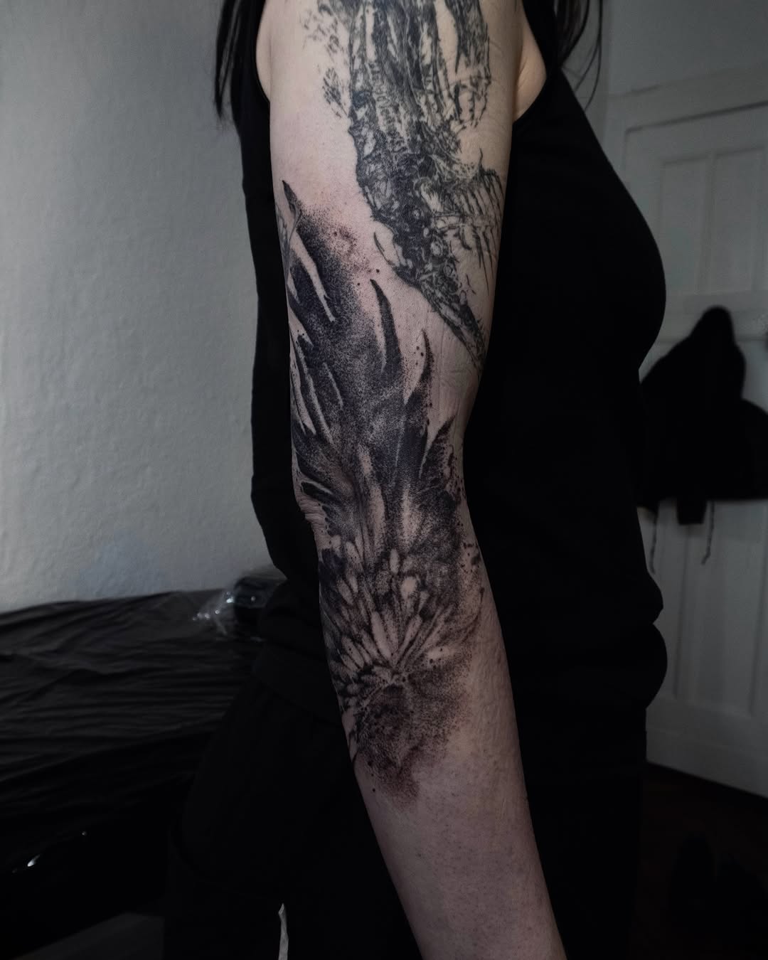 Tattoo by @9ti_________ — dotwork, blackwork