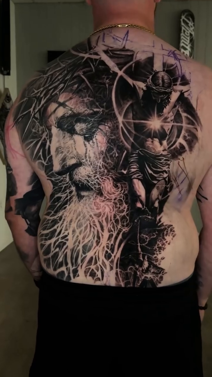 Tattoo by @robbylatos — dark_realism, black_and_grey