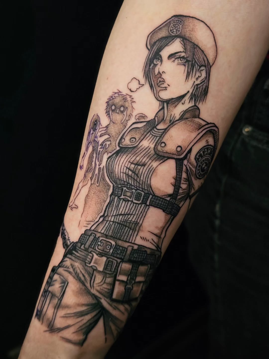 Tattoo by @alexalachutatattoos โ anime, black_and_grey