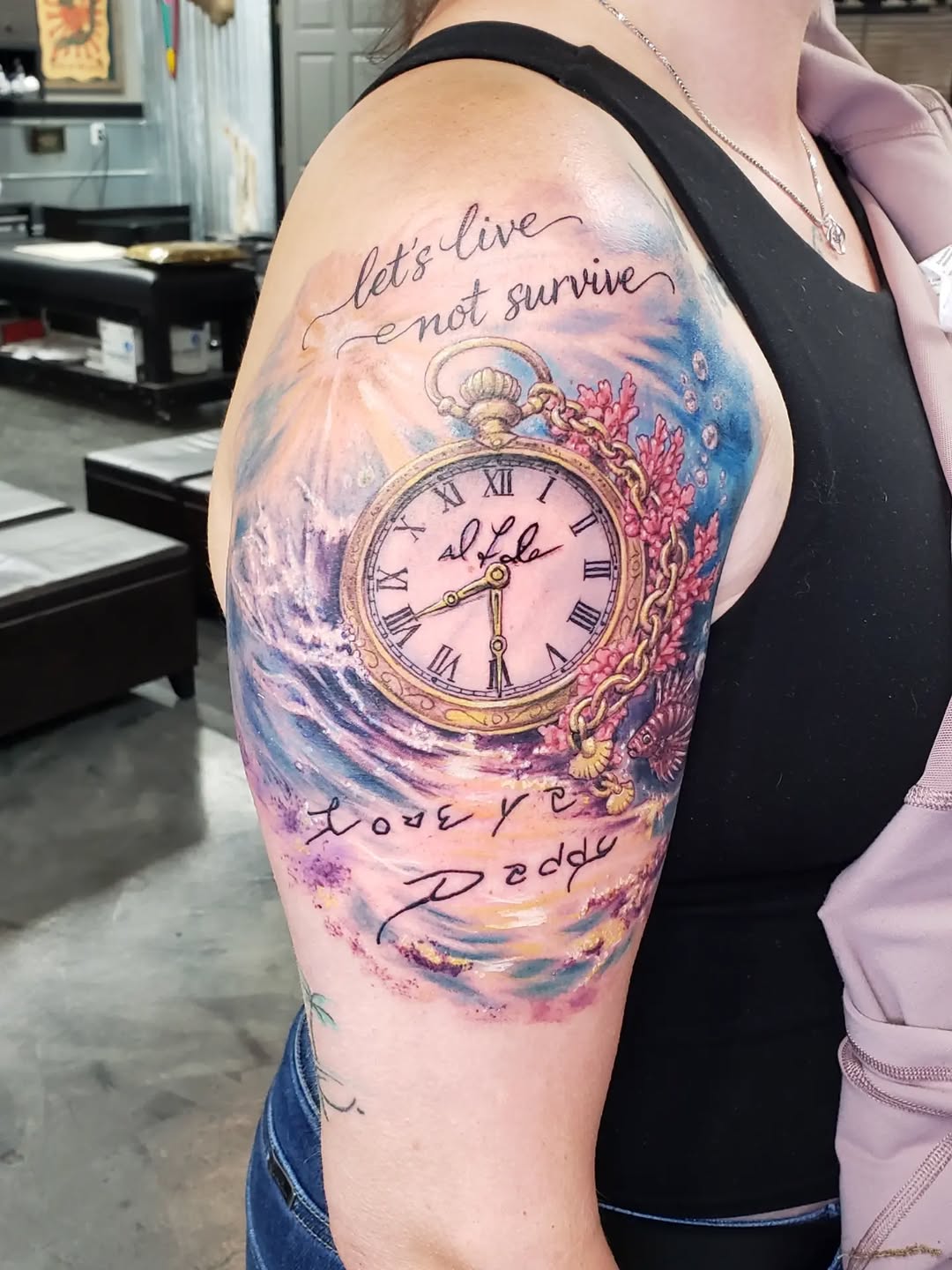 Tattoo by @tnchriswhitney — realism, lettering_script
