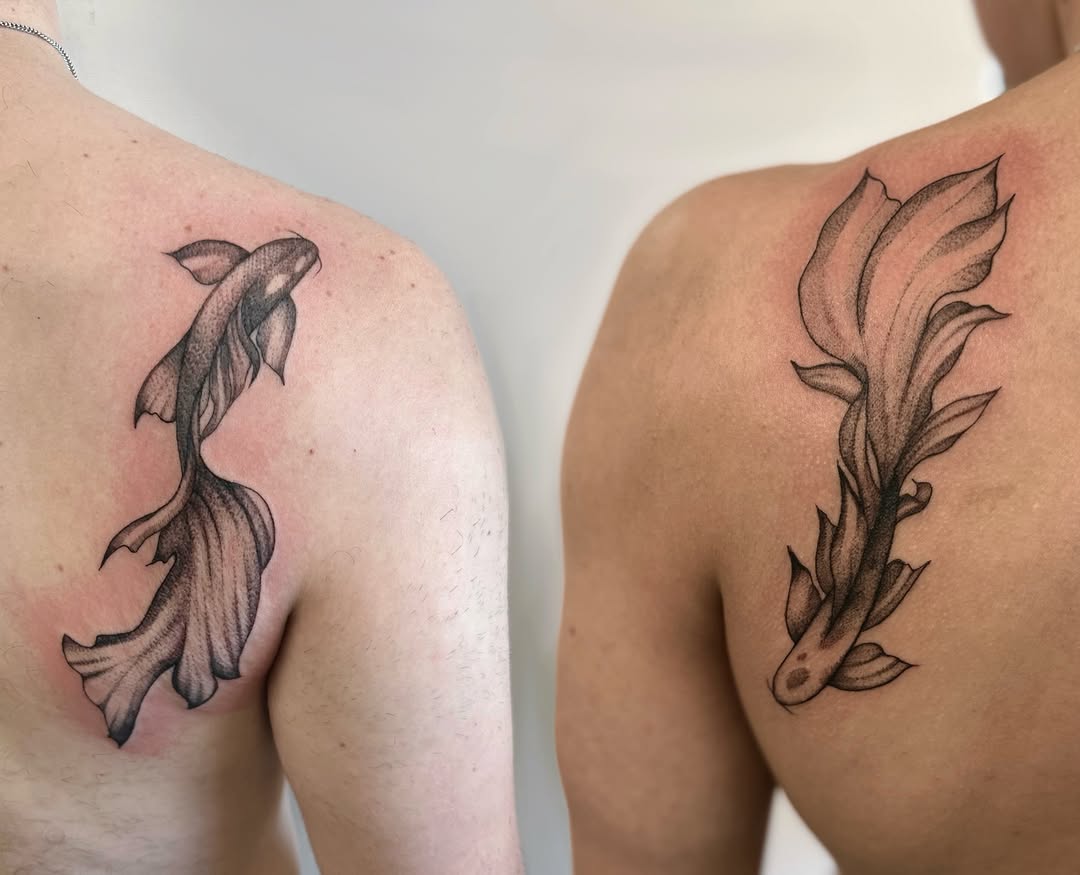 Tattoo by @shroomgrrrl — fine_line, black_and_grey