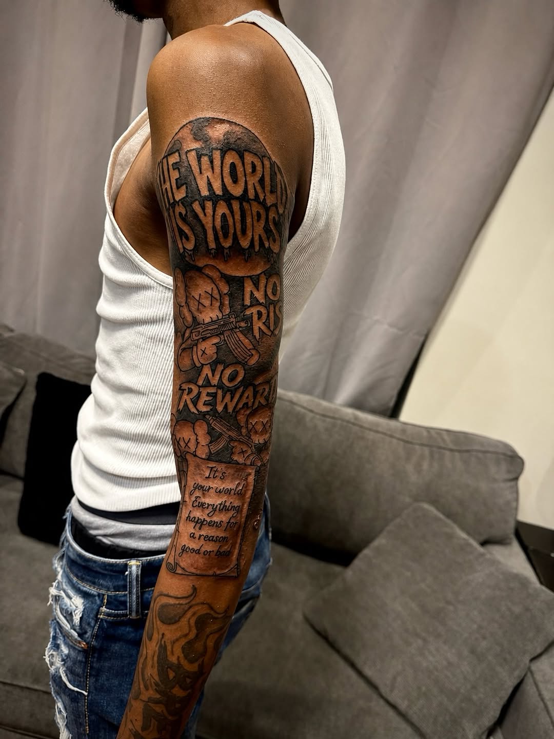 Tattoo by @inkbyjayye β lettering_script, black_and_grey