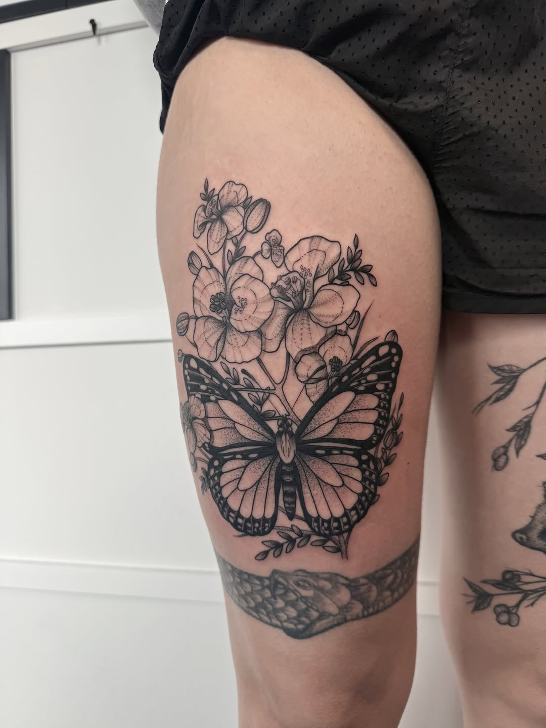 Tattoo by @inkedbydelaney — black_and_grey, fine_line
