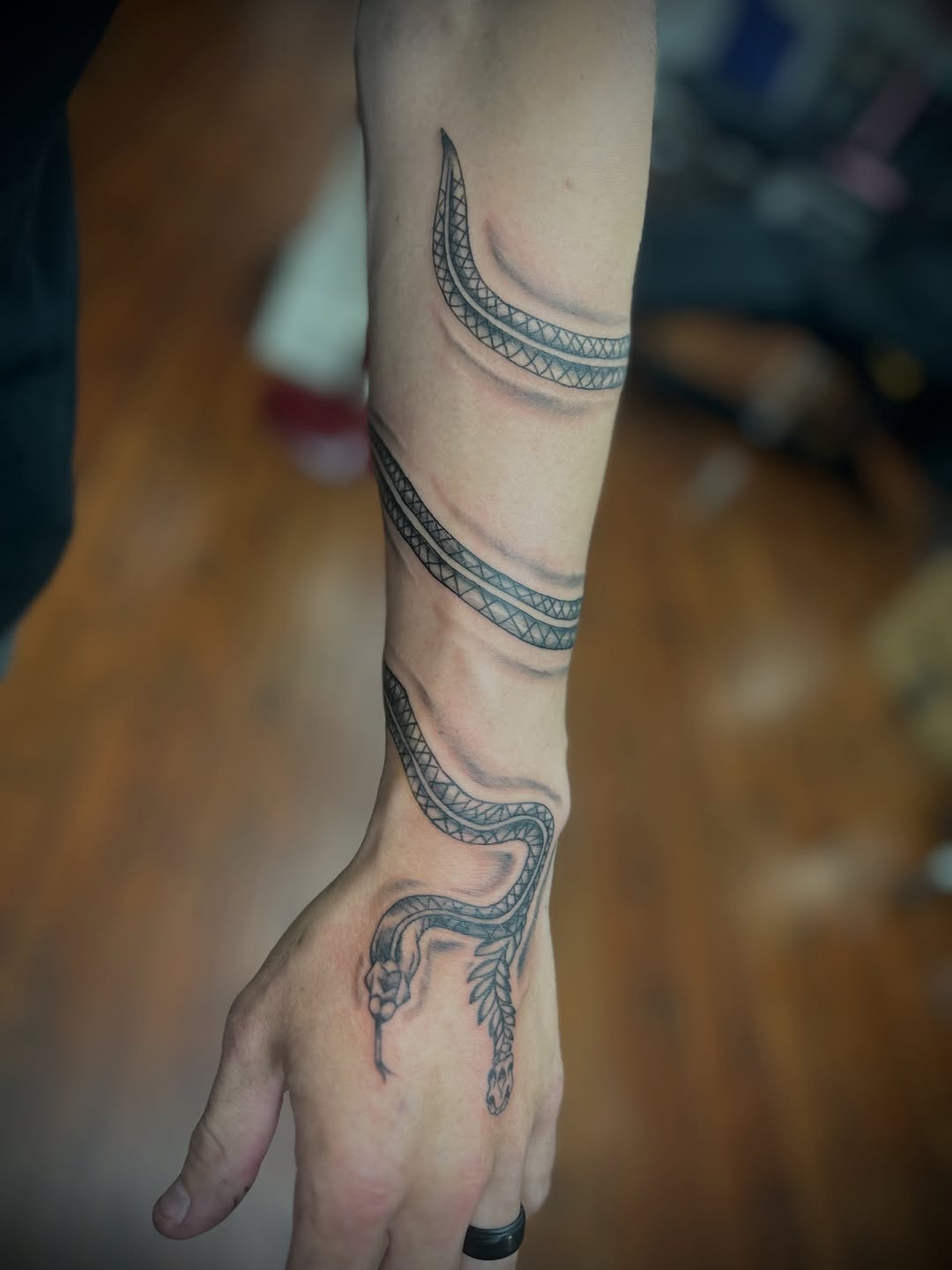 Tattoo by @elyse.ink — black_and_grey, ornamental