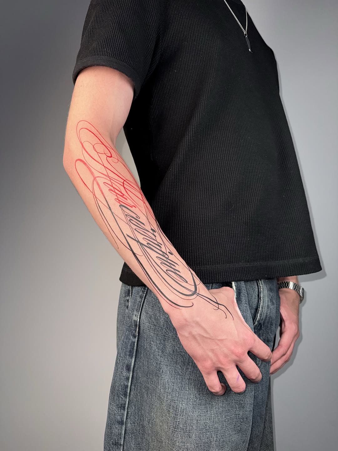 Tattoo by @kalambur.tattoo — lettering_script