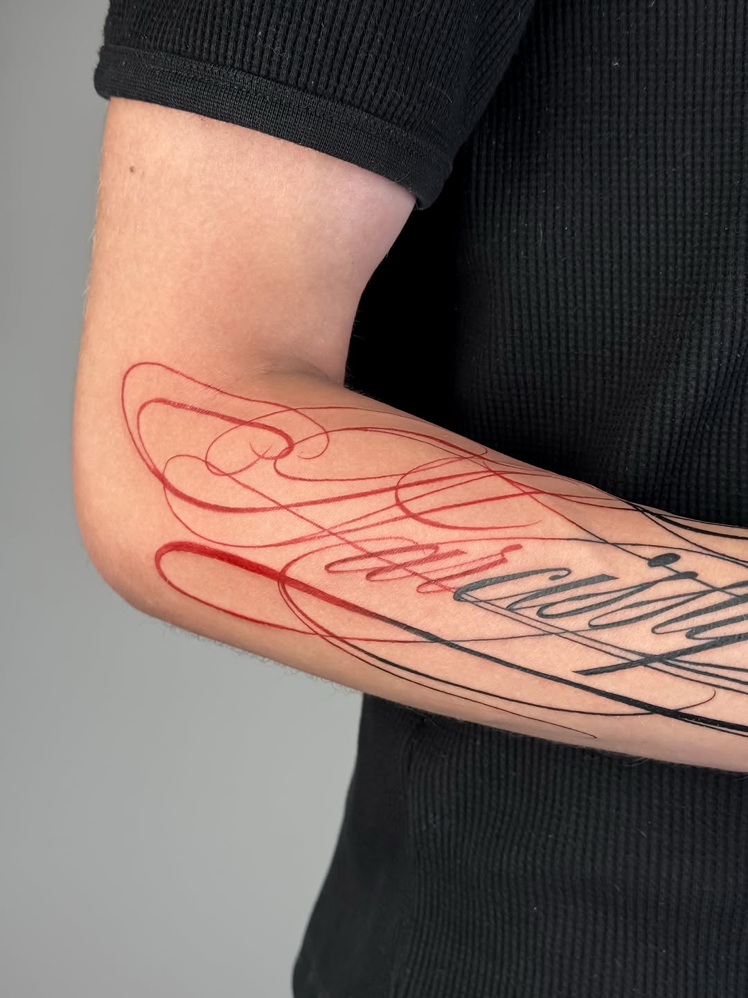 Tattoo by @kalambur.tattoo — lettering_script
