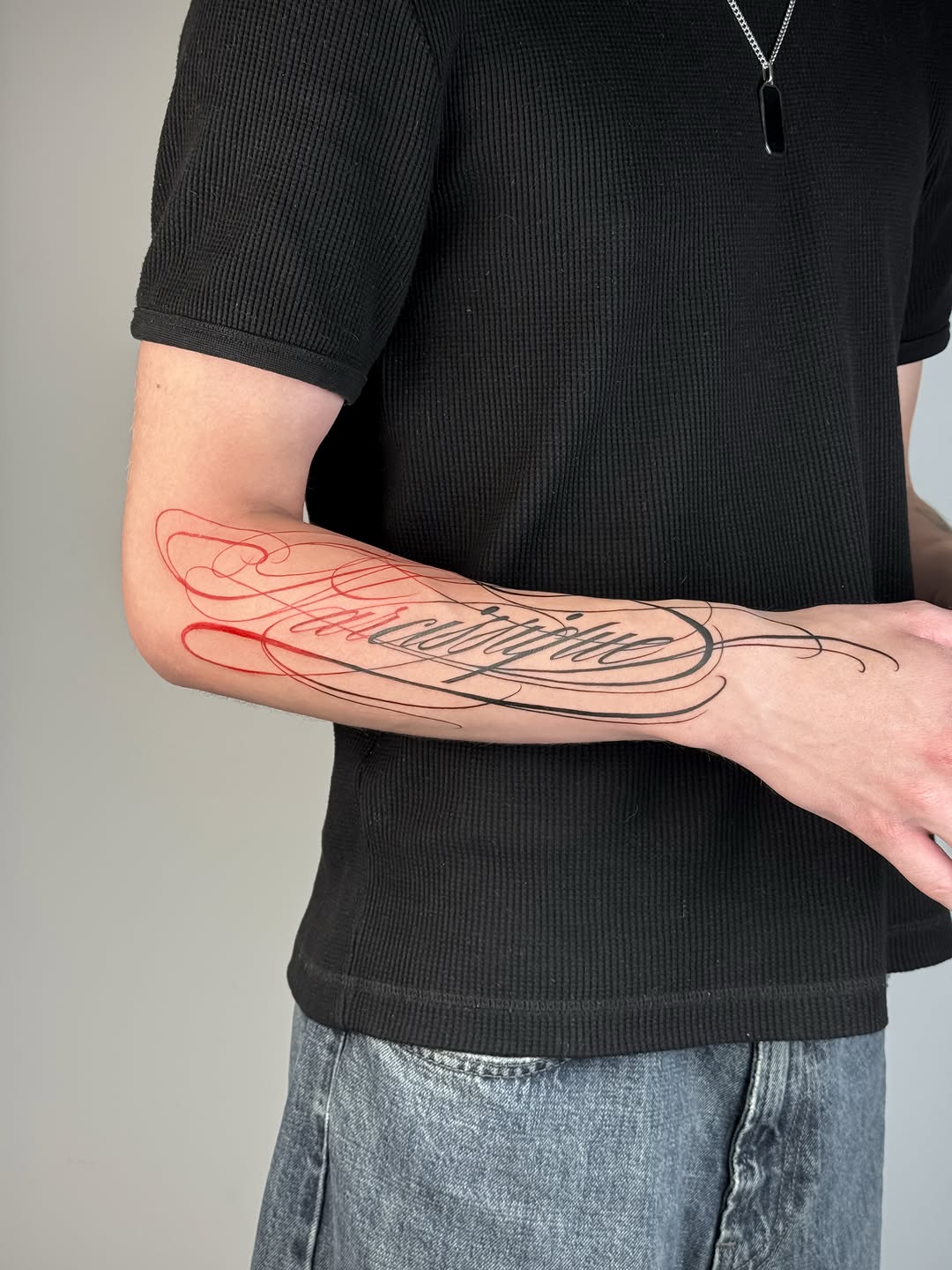 Tattoo by @kalambur.tattoo — lettering_script