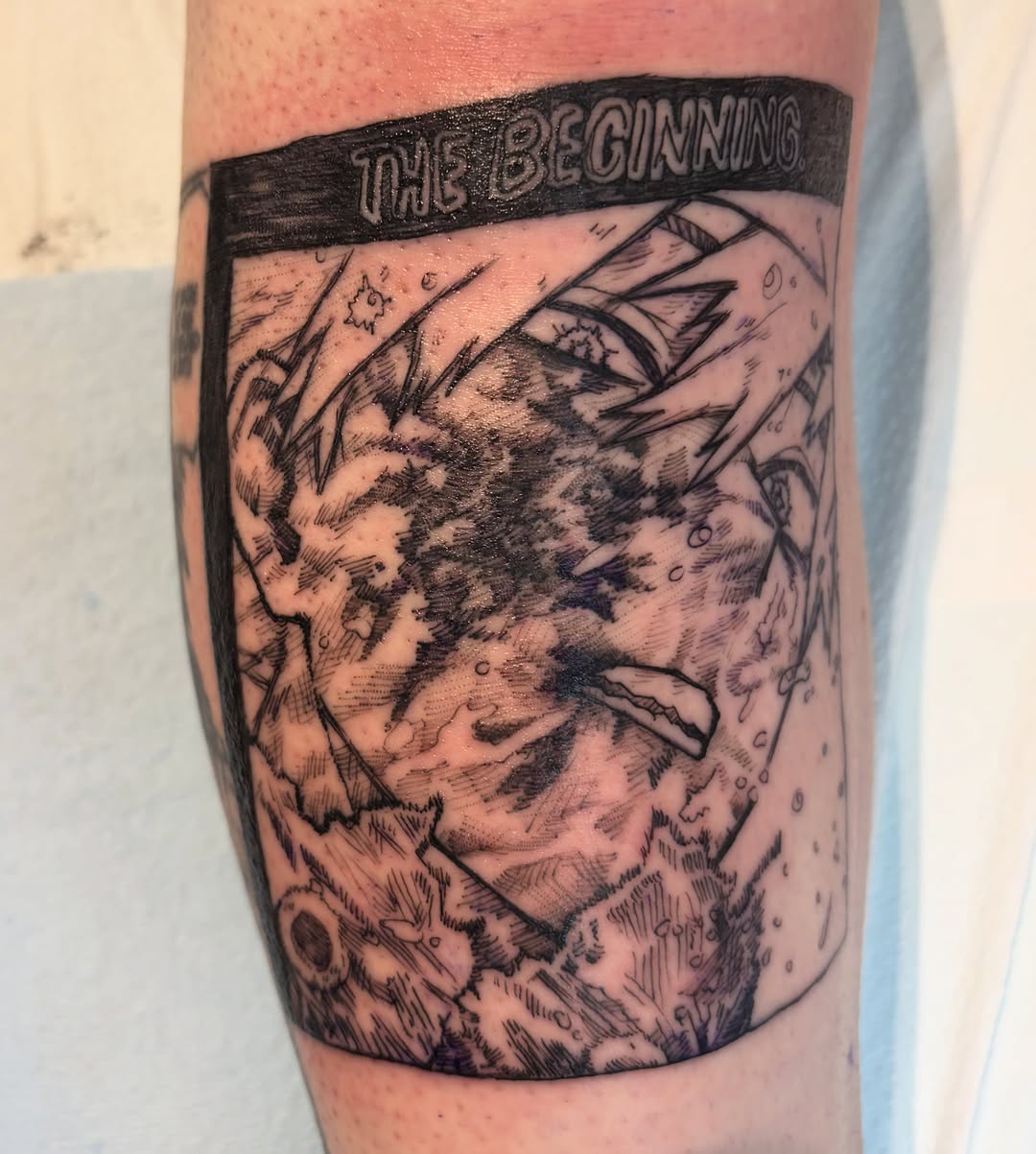 Tattoo by @judeletronik_tattoo — illustrative, black_and_grey
