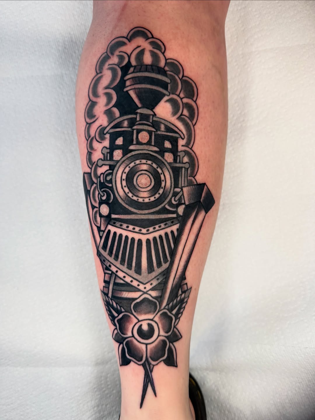 Tattoo by @afaulknertattoos — american_traditional, black_and_grey