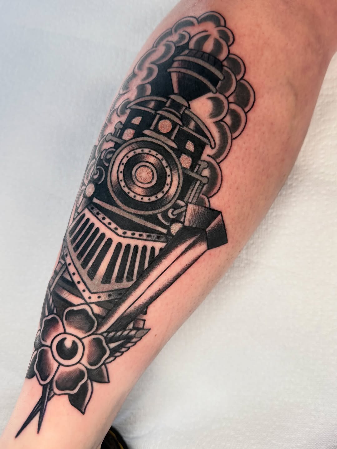 Tattoo by @afaulknertattoos — american_traditional, black_and_grey