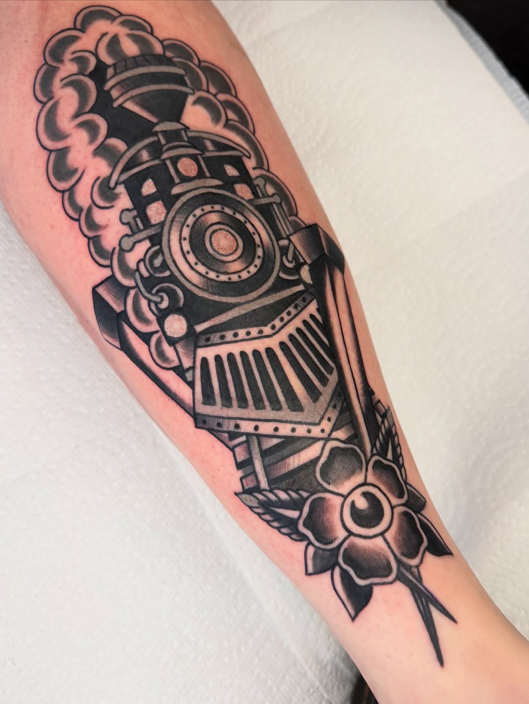 Tattoo by @afaulknertattoos — american_traditional, black_and_grey