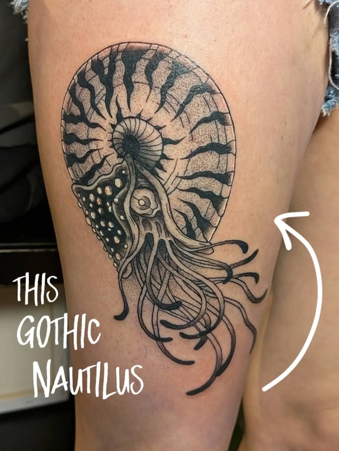 Tattoo by @damondemonink β black_and_grey, dotwork