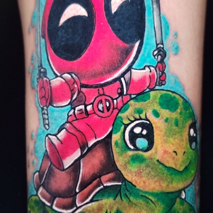 Tattoo by @theinkboxtattoos — new_school, anime