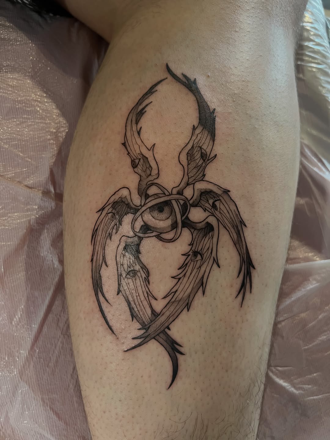 Tattoo by @makoto.tattooarts — black_and_grey, illustrative