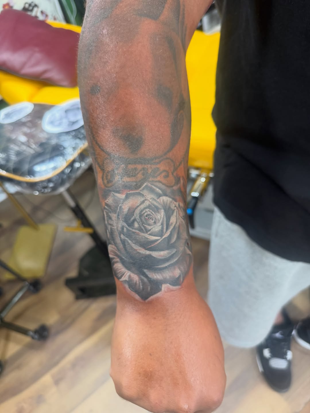 Tattoo by @artifexinks — black_and_grey, realism