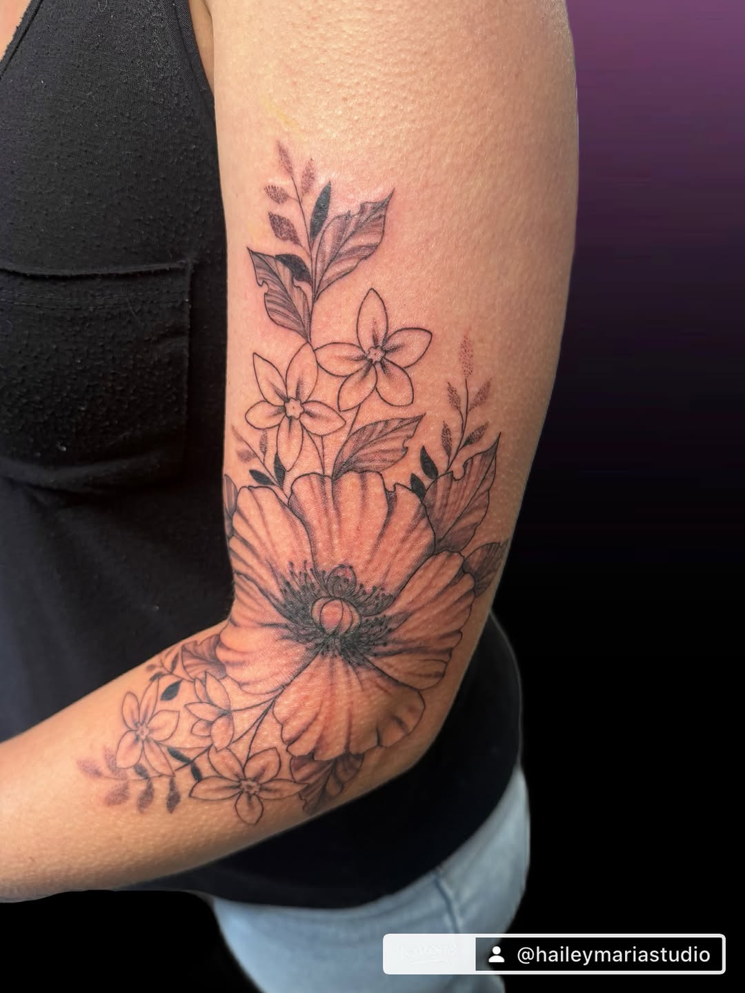 Tattoo by @haileymariastudio — fine_line, black_and_grey