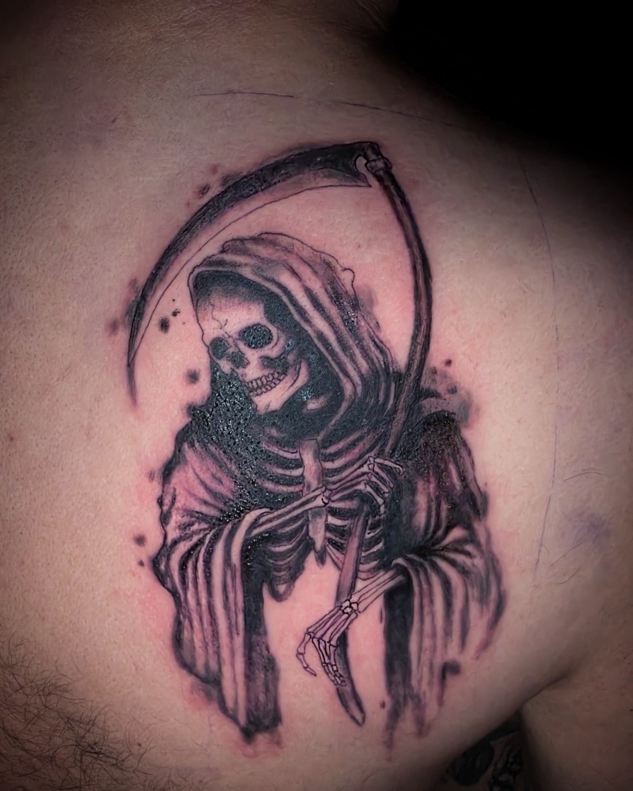 Tattoo by @veroinks — dark_realism, black_and_grey