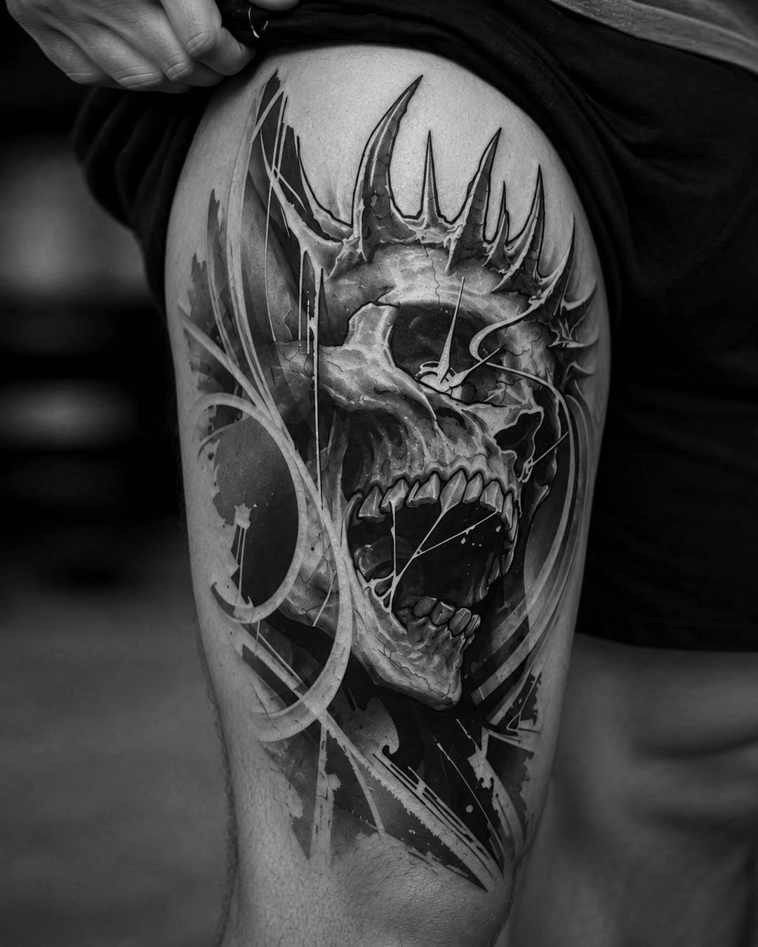 Tattoo by @dokdan.tt — realism, black_and_grey