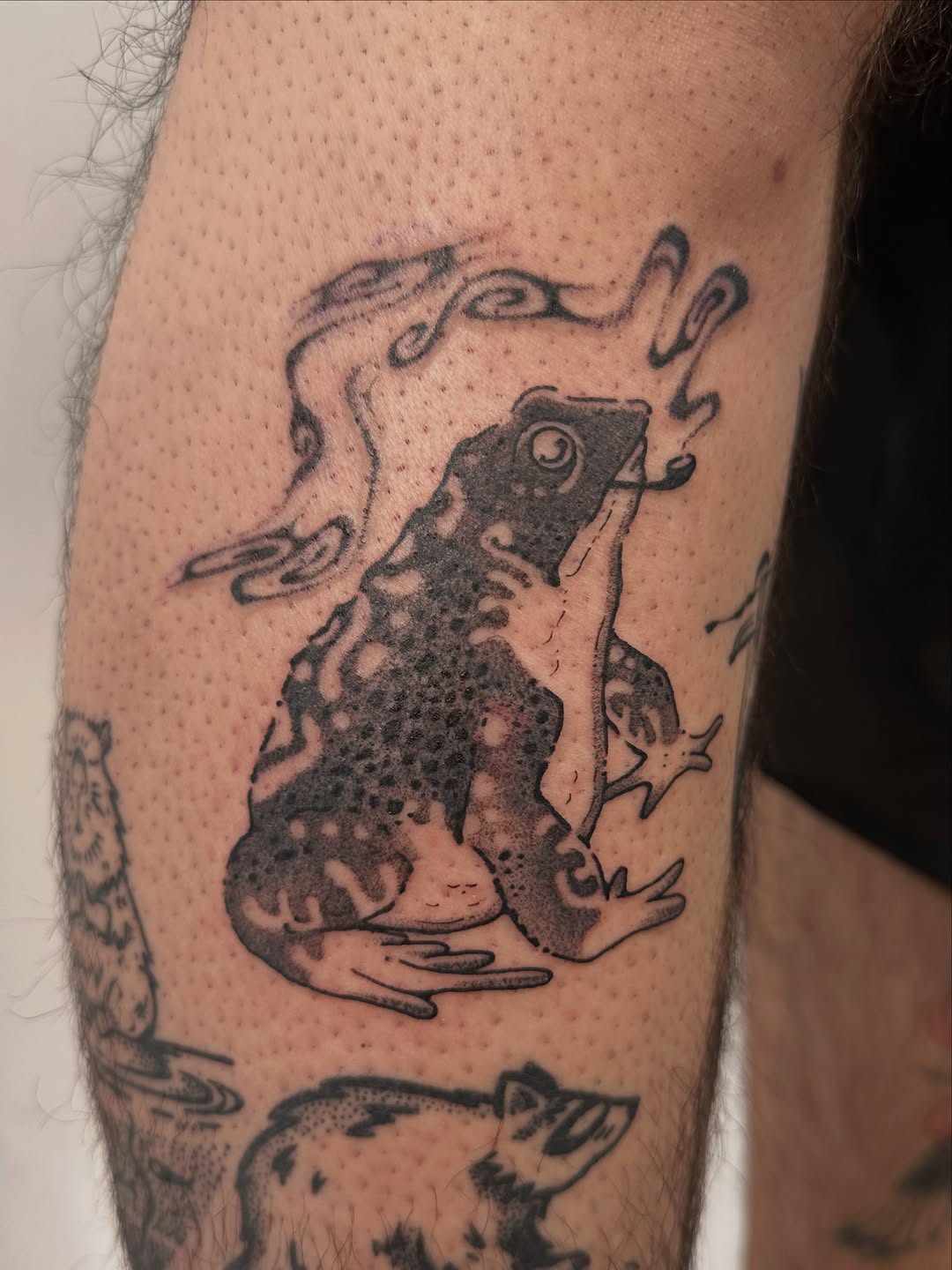 Tattoo by @fishcake.tats β black_and_grey, illustrative