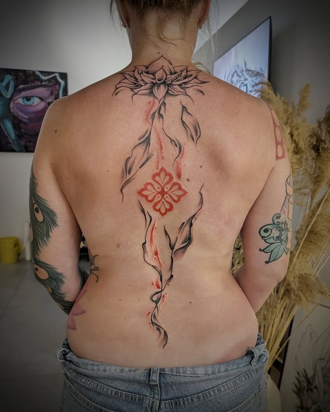 Tattoo by @49tats — black_and_grey, dotwork