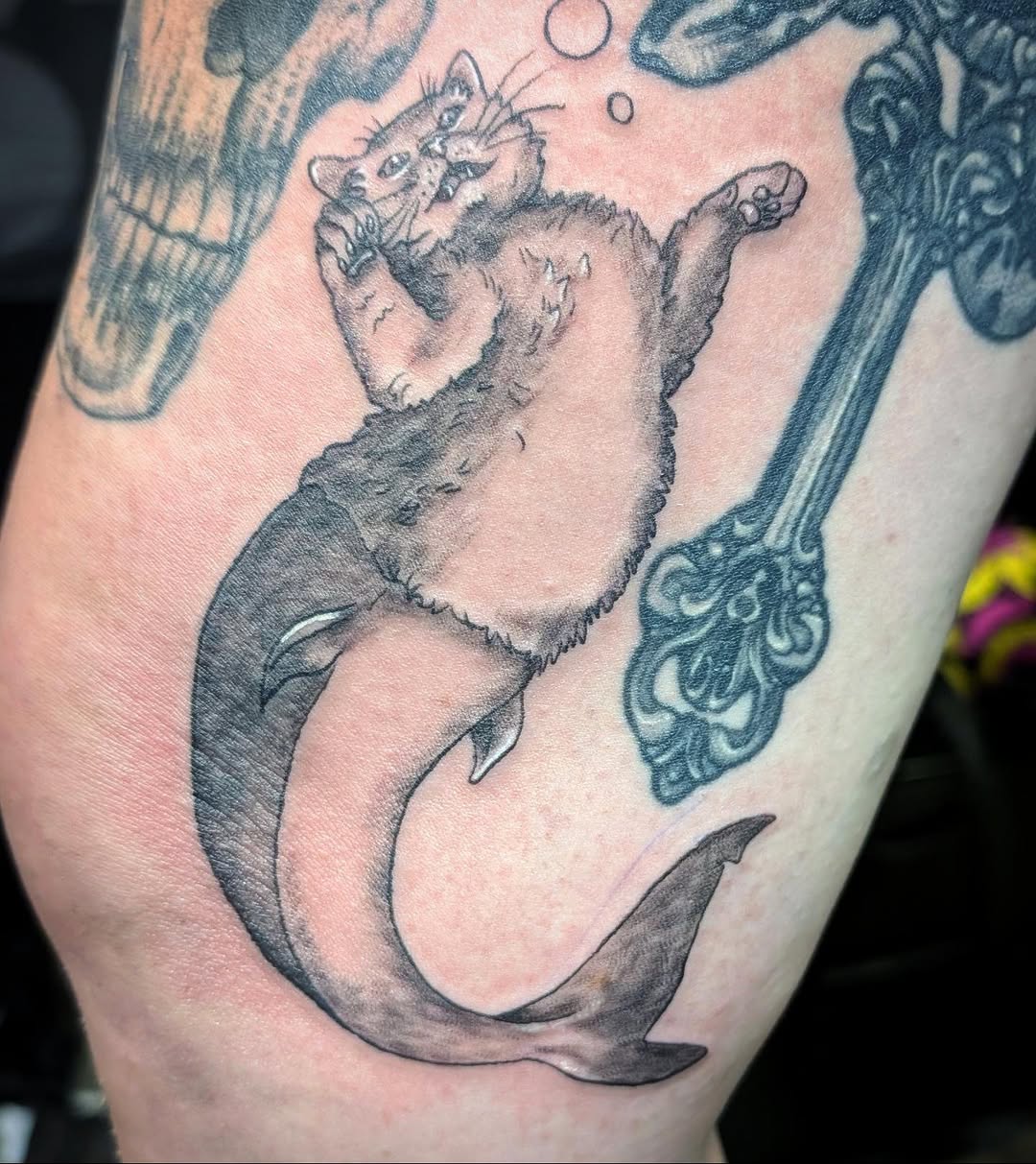 Tattoo by @druidloutattoo — black_and_grey, realism