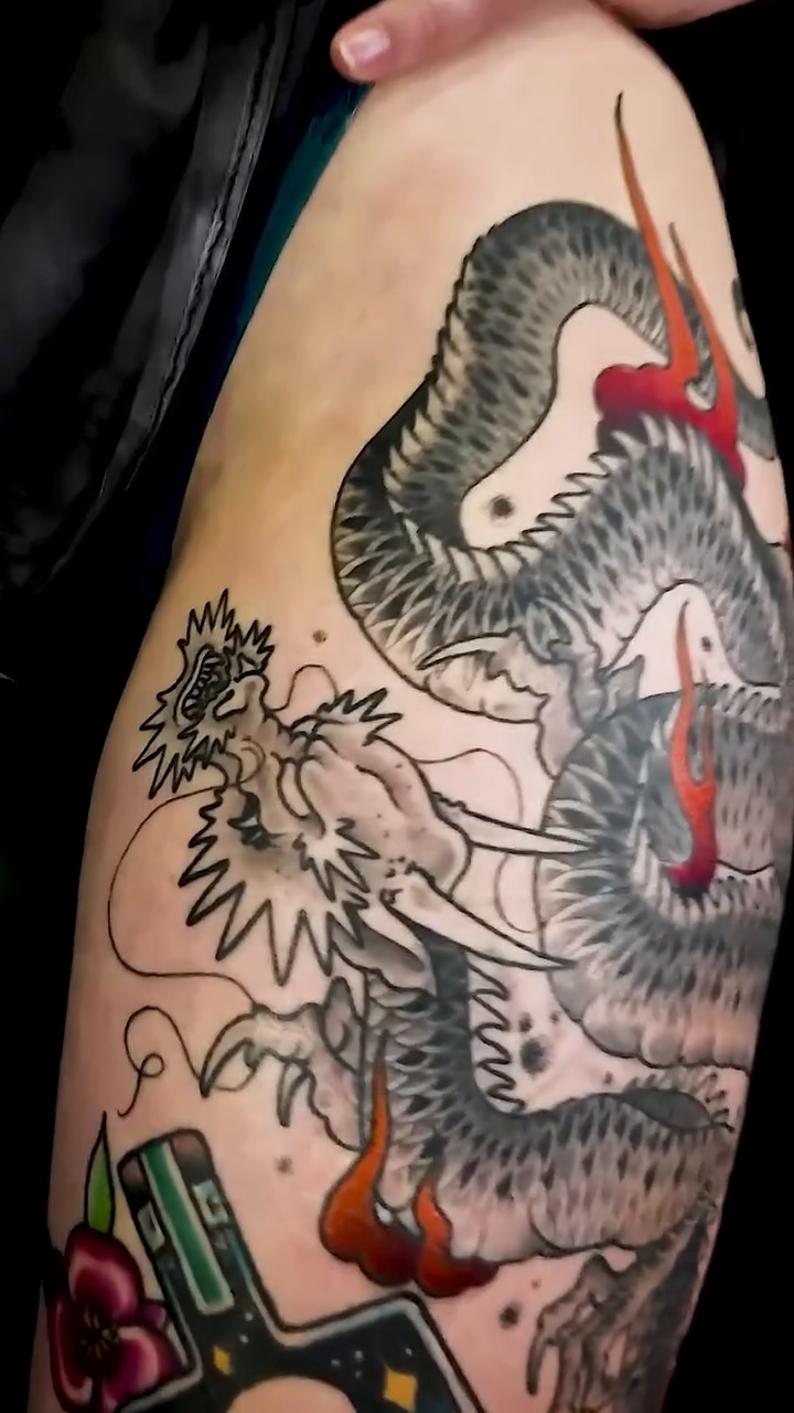 Tattoo by @sierra_does_tattoos — japanese_irezumi, black_and_grey