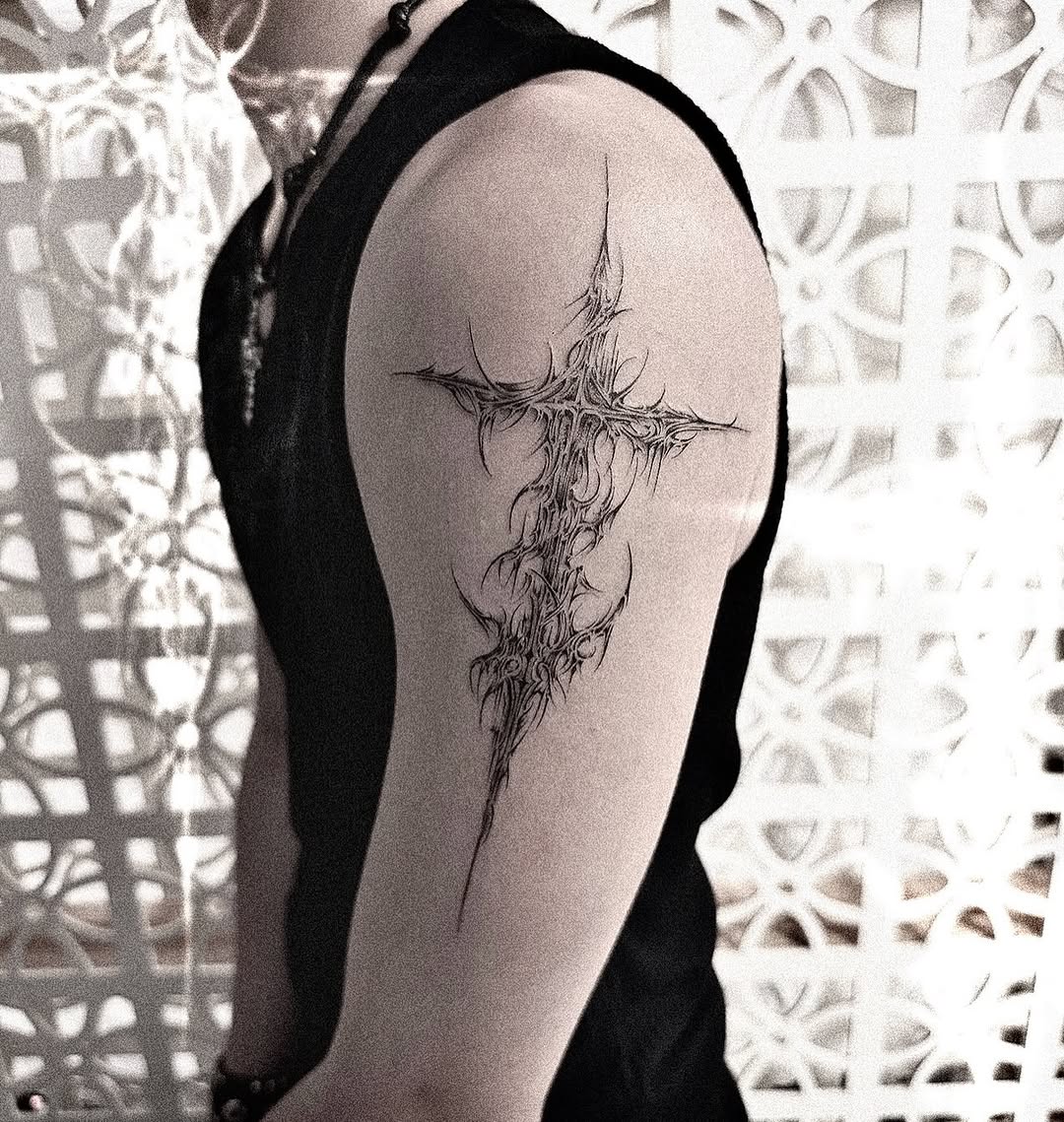 Tattoo by @haeng.art — blackwork, ornamental