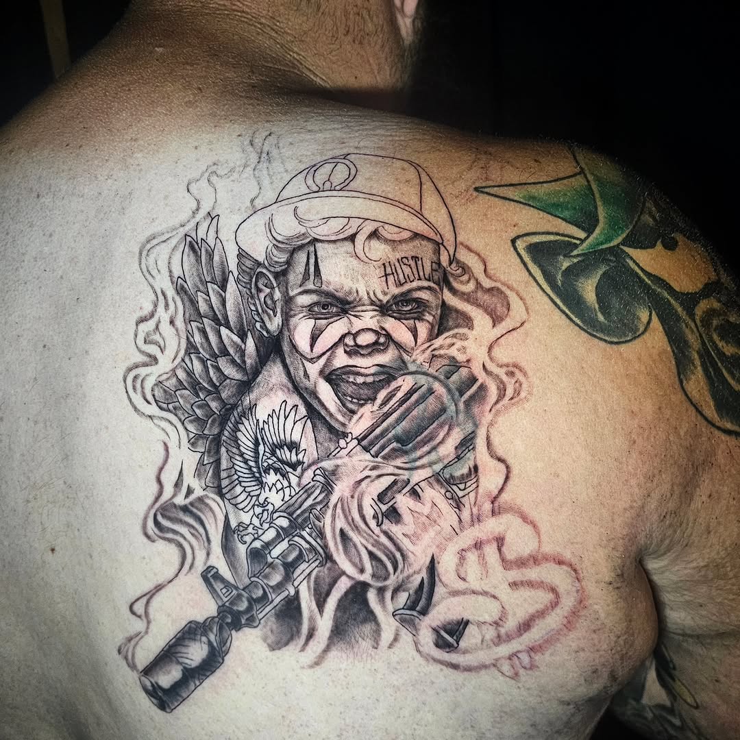 Tattoo by @remnantironandart — chicano, black_and_grey