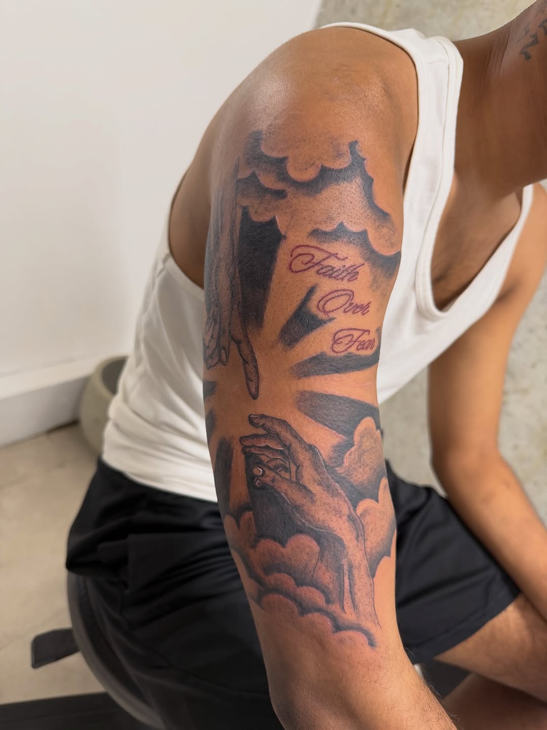 Tattoo by @kreatress.inks โ black_and_grey, lettering_script